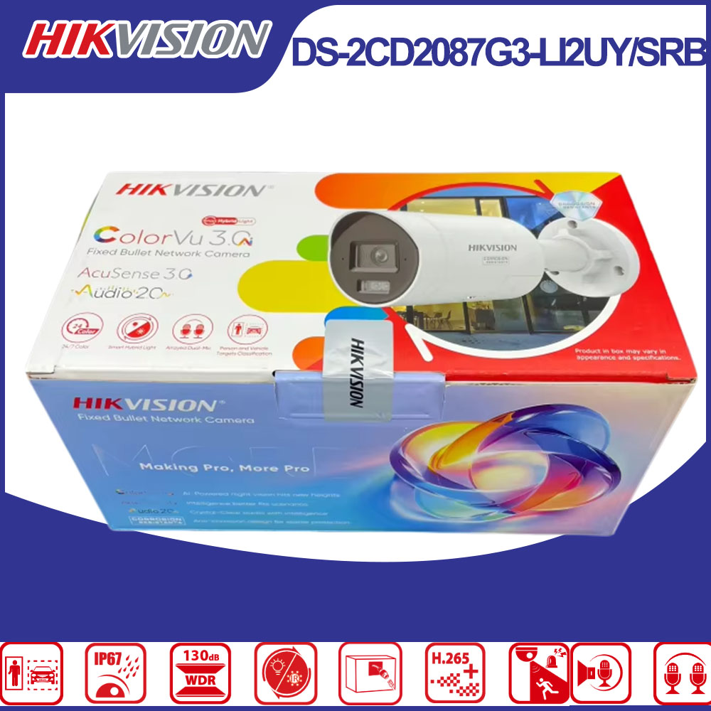 Home Security Hikvision - Hikvision DS-2CD2087G3-LI2UY/SRB 8MP ColorVu Bullet IP