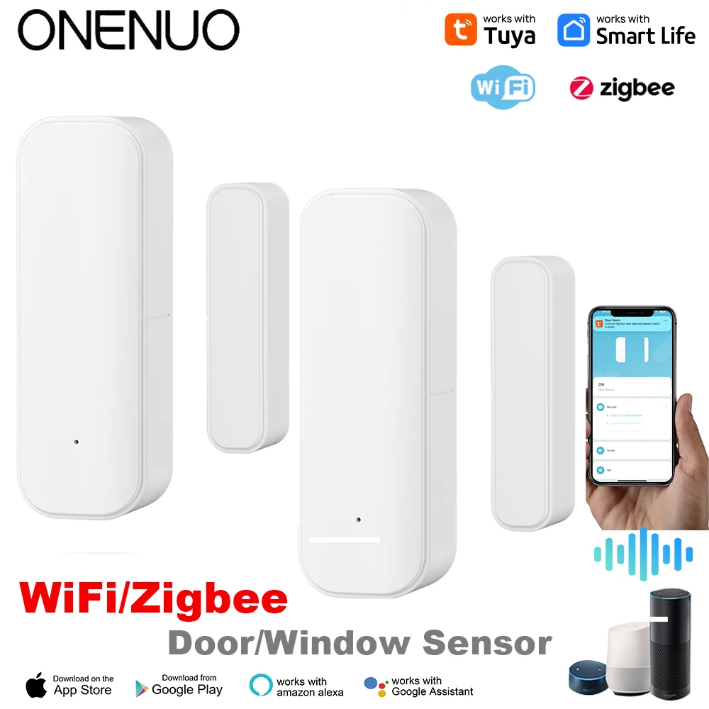 Home Security With Ai - Tuya WiFi Zigbee Window Door Sensor