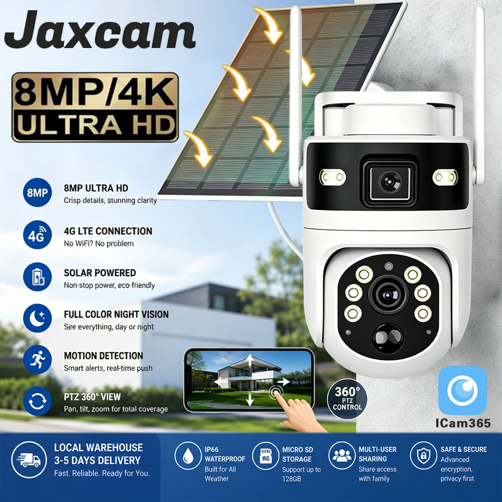 Home Security Outdoor Camera System - Dual Screens 8MP 4K IP PTZ