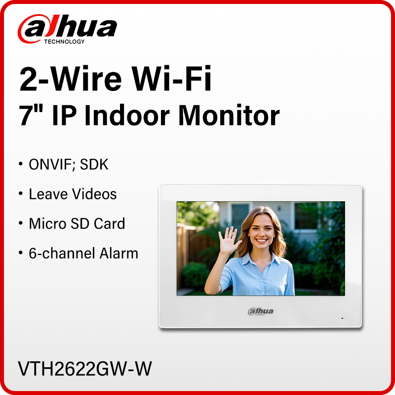 Home Security Cameras Wireless - Dahua 2-Wire WiFi Indoor Monitor 7