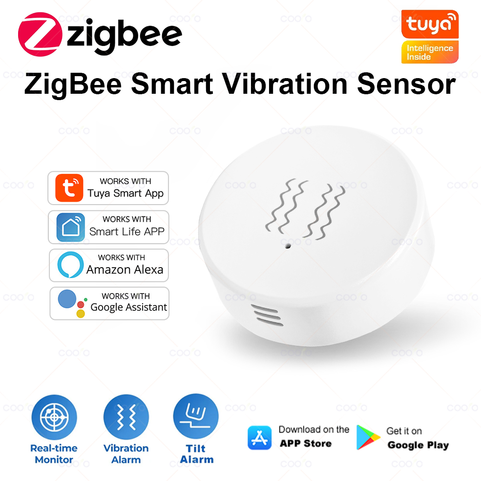 Home Security With Alarm - ZigBee Tuya Smart Vibration Sensor Real