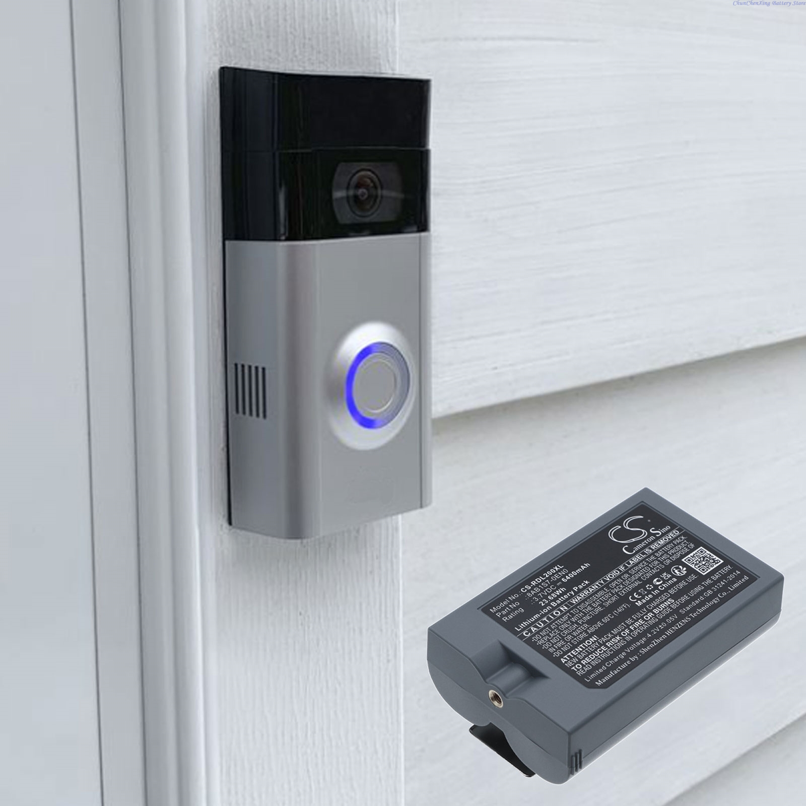 Home Security Battery Replacement - 3.7V 5200mAh/6400mAh Replacement Home Security Camera