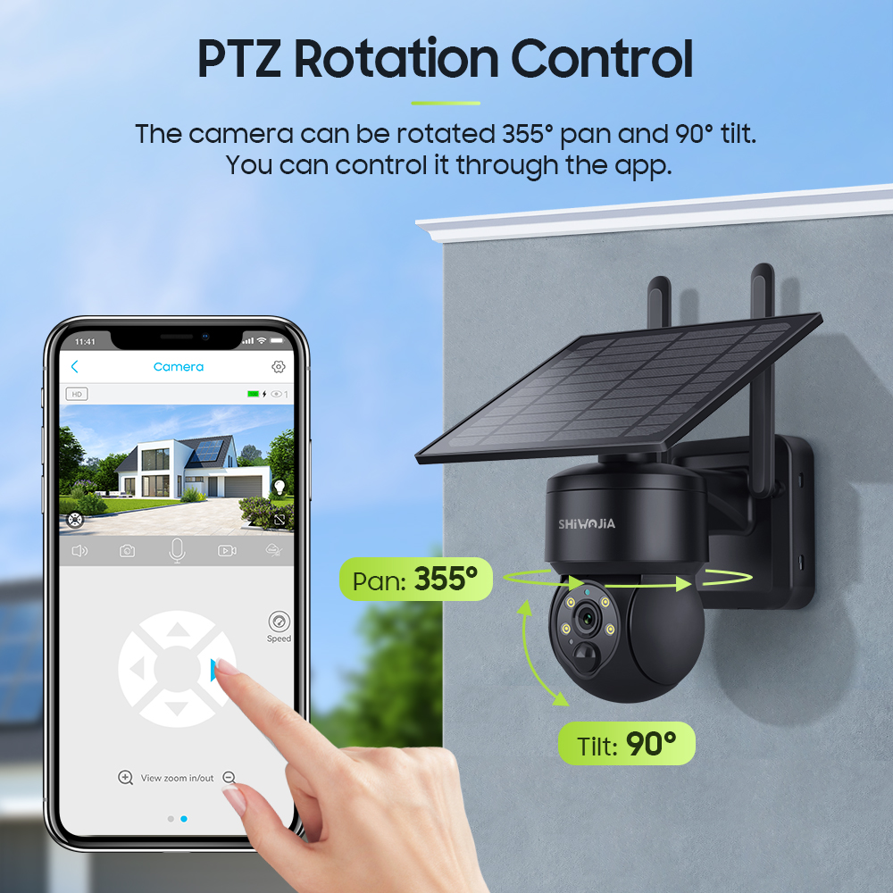 SHIWOJIA WIFI Wireless PTZ Sol - đánh giá và giá Home Security Outdoor Camera System