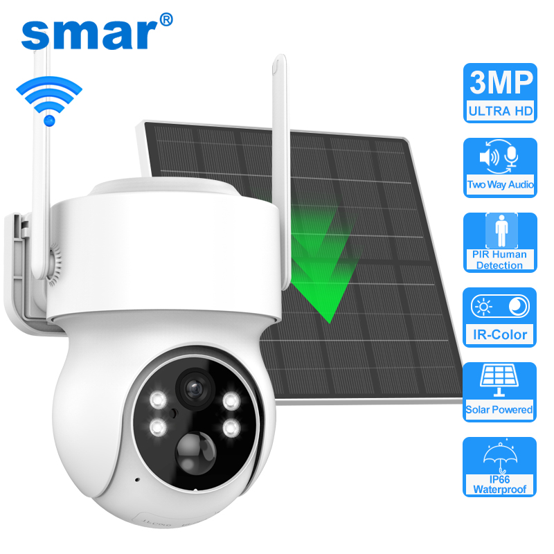 Smar Solar Panel PTZ IP Camera - đánh giá và giá Home Security Cameras Wireless