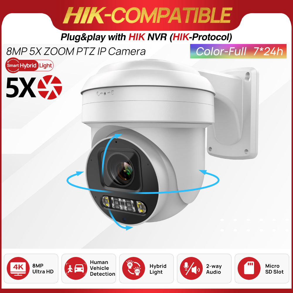 8MP ColorVu PTZ IP Camera 5X Z - đánh giá và giá Home Security Hikvision