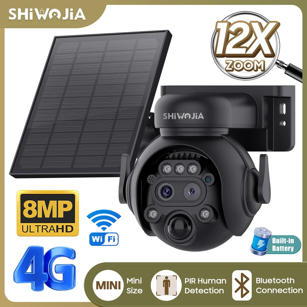 SHIWOJIA 12X Zoom 4G LTE Solar - đánh giá và giá Home Security Outdoor Camera System