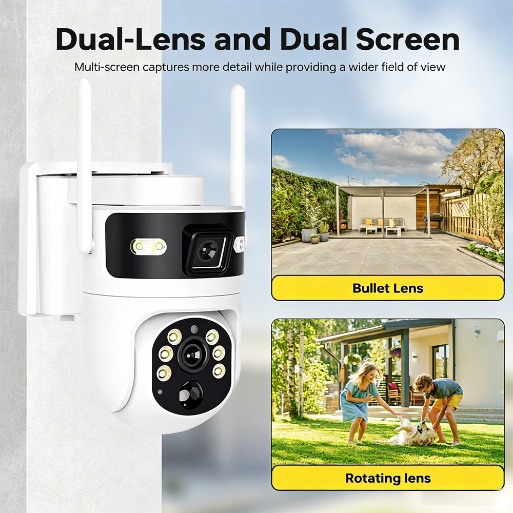 Dual Screens 8MP 4K IP PTZ Sol - đánh giá và giá Home Security Outdoor Camera System