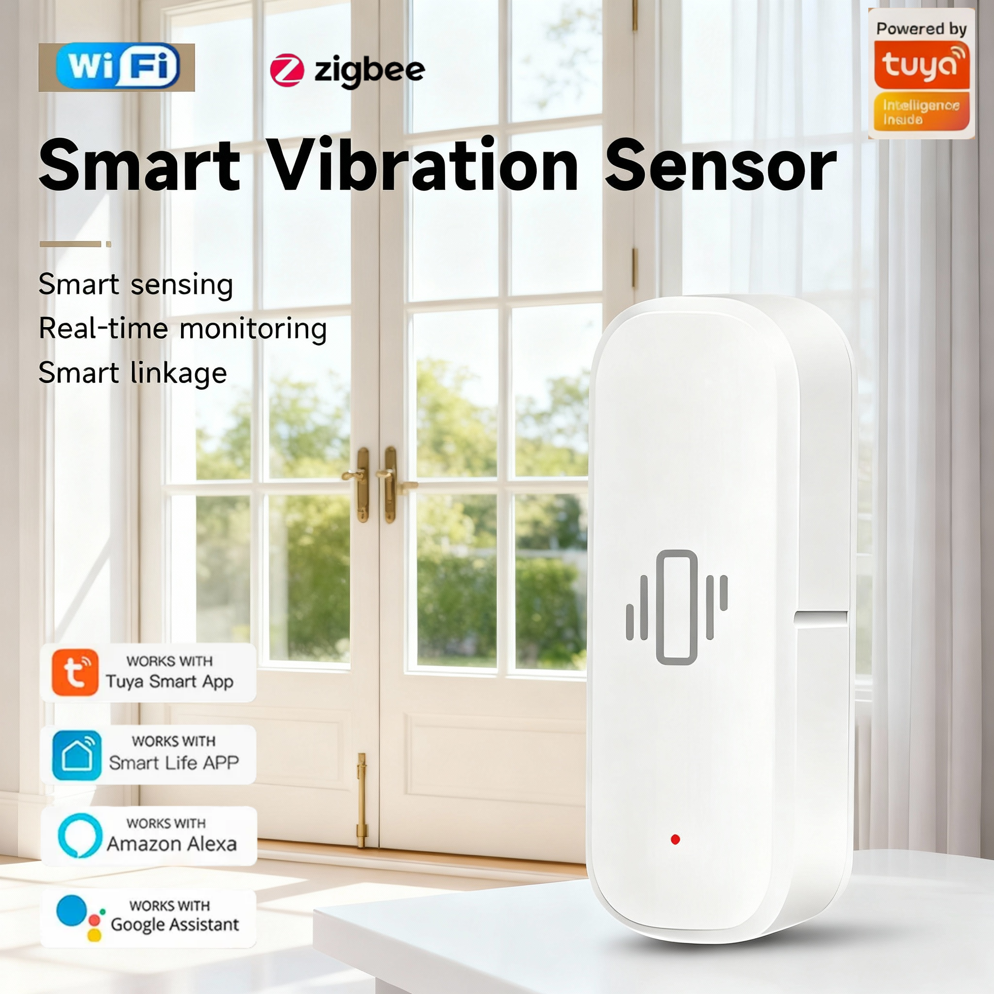 WiFi/Zigbee Smart Vibration Se - đánh giá và giá Home Security With Alarm