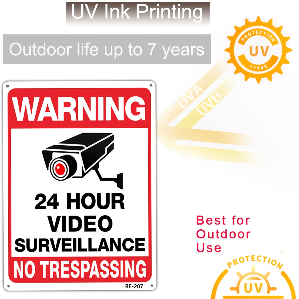 HD Metal Tin Sign 24 Hour Vide - đánh giá và giá Home Yard Security