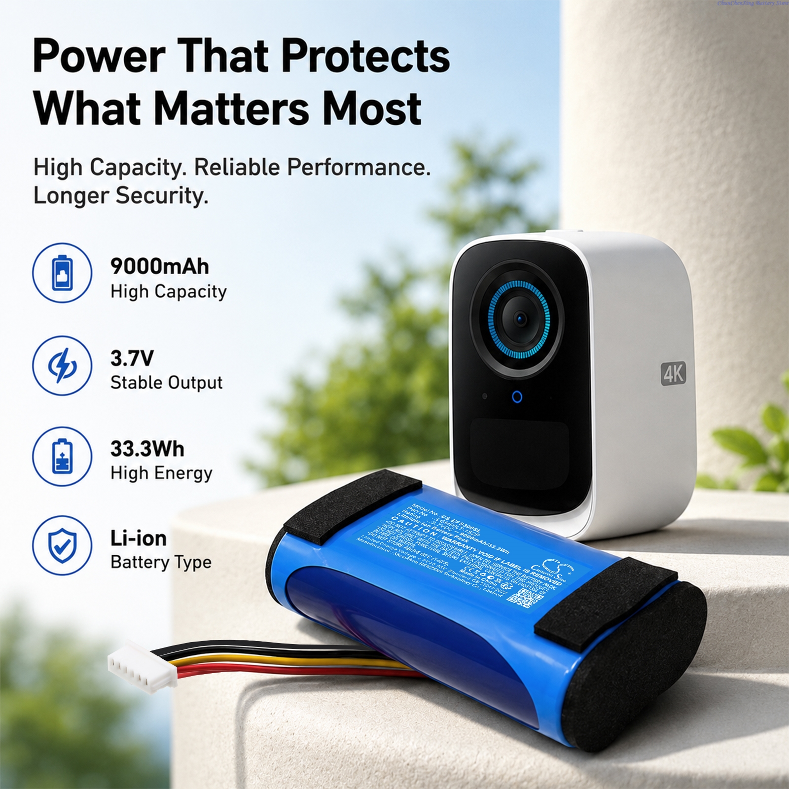 3.7V 9000mAh/10000mAh Replacem - đánh giá và giá Home Security Battery Replacement