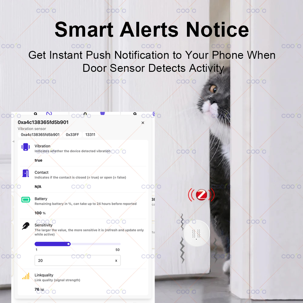ZigBee 3.0 Vibration Sensor Re - đánh giá và giá Home Security With Alarm