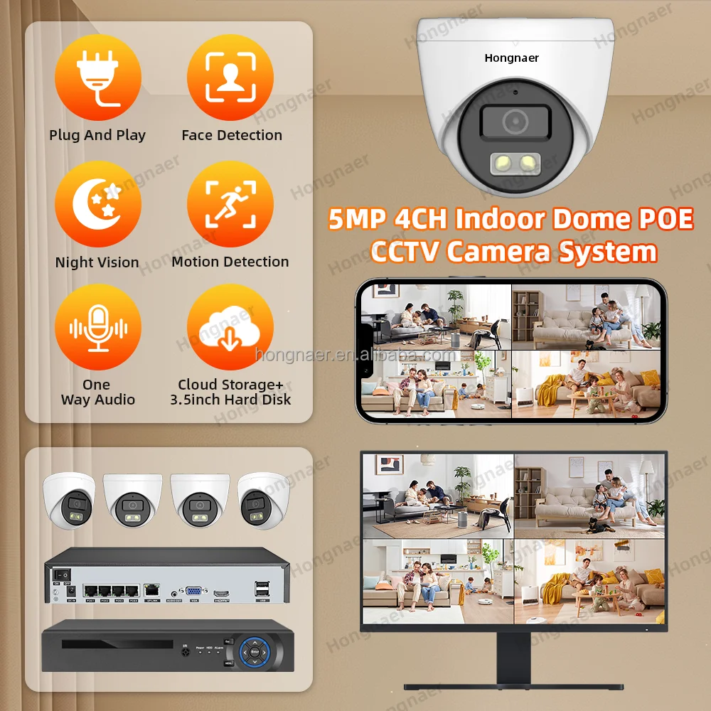 2026 Hongnaer 4MP 5MP 8MP 4CH  - đánh giá và giá Home Security Cameras Wireless