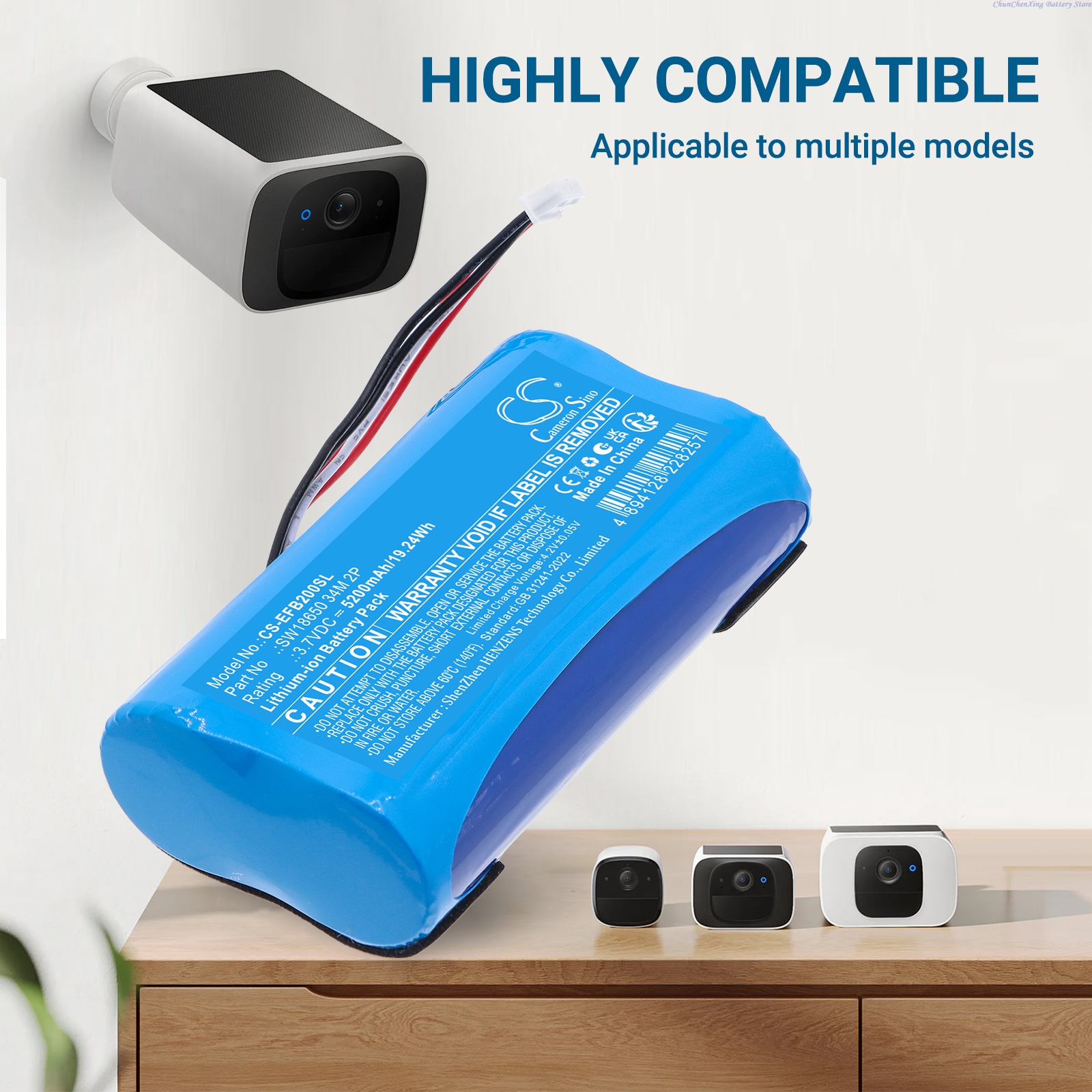 3.7V 5200mAh Replacement Home  - đánh giá và giá Home Security Battery Replacement