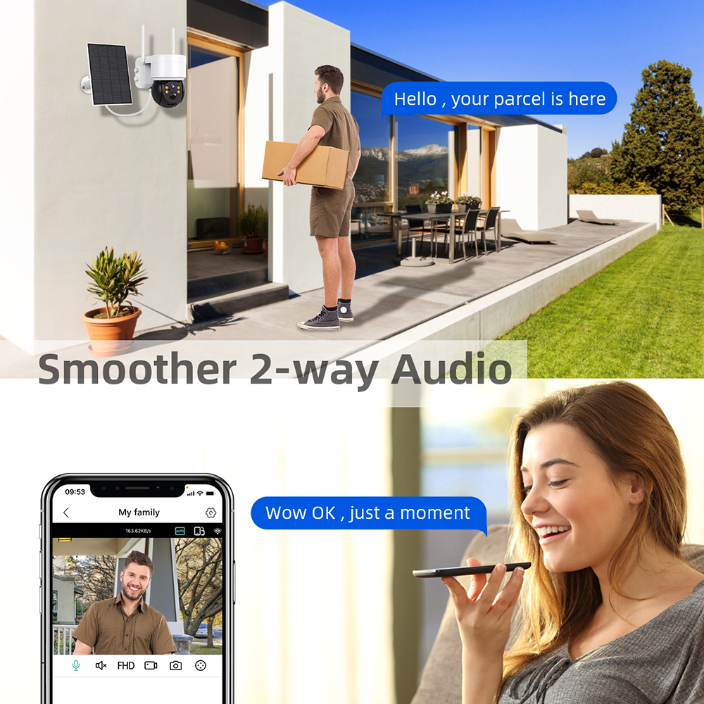 WIFI Solar Camera 2MP PIR Huma - đánh giá và giá Home Security Cameras Wireless