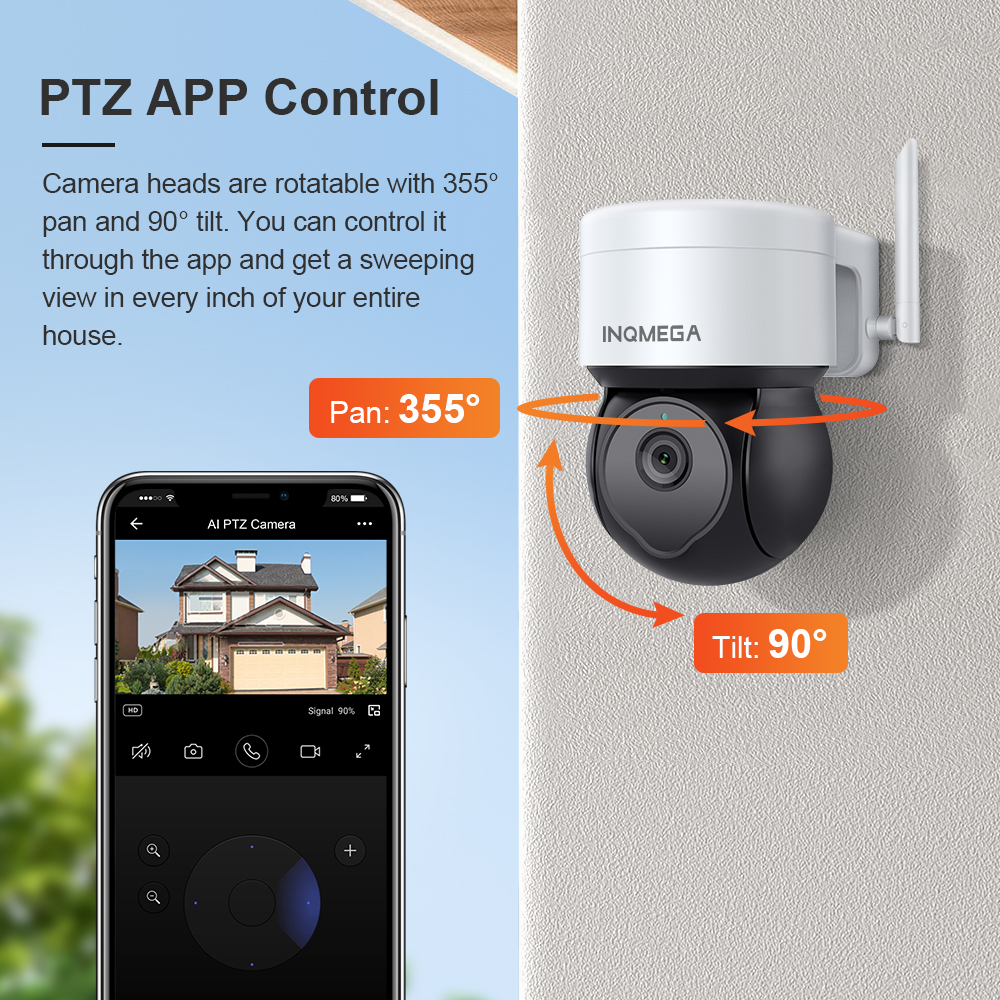 INQMEGA 5MP Tuya Outdoor PTZ C - đánh giá và giá Home Yard Security