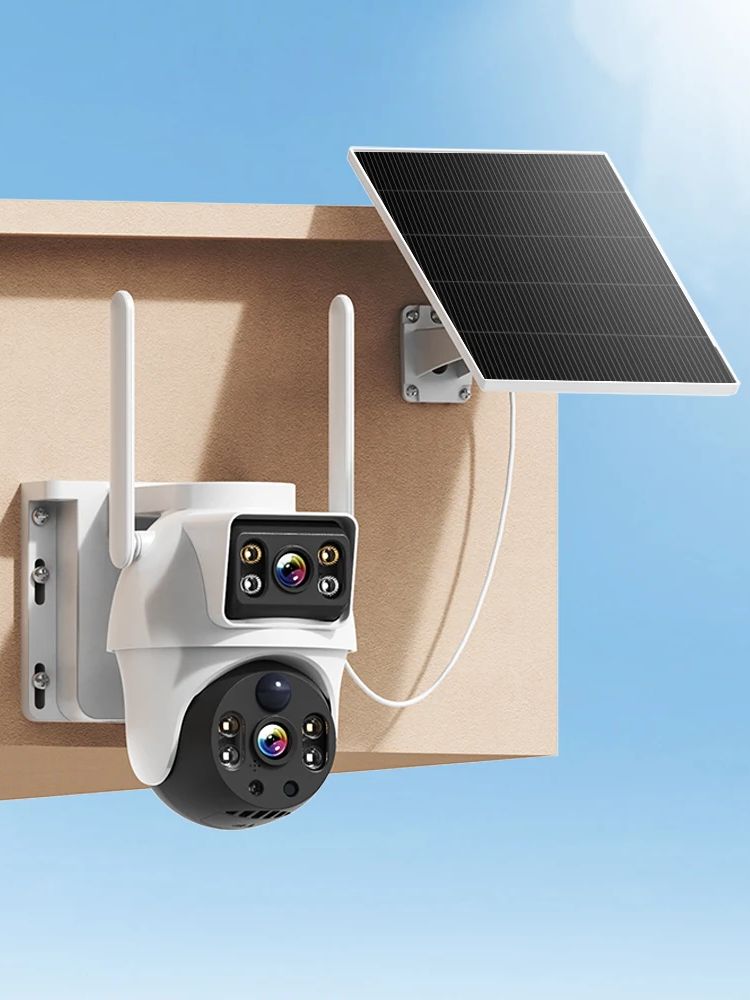 WiFi Solar Camera Dual Lenses  - đánh giá và giá Home Security Outdoor Camera System