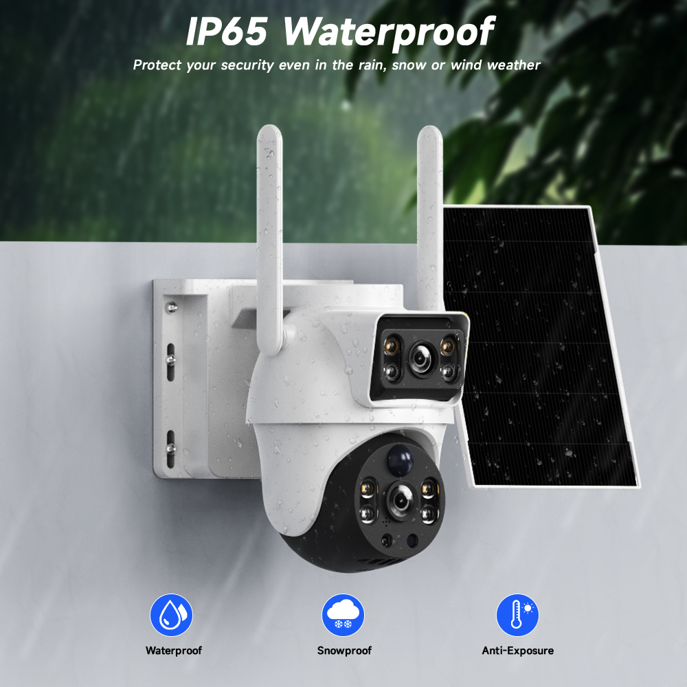 WiFi Solar Camera Dual Lenses  - đánh giá và giá Home Security Outdoor Camera System