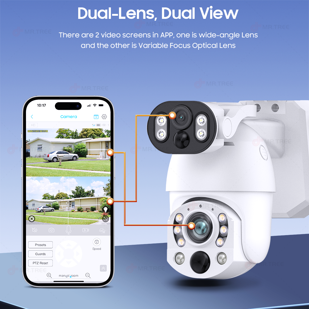 4K 50X Optical Zoom Dual Lens  - đánh giá và giá Home Security Outdoor Camera System