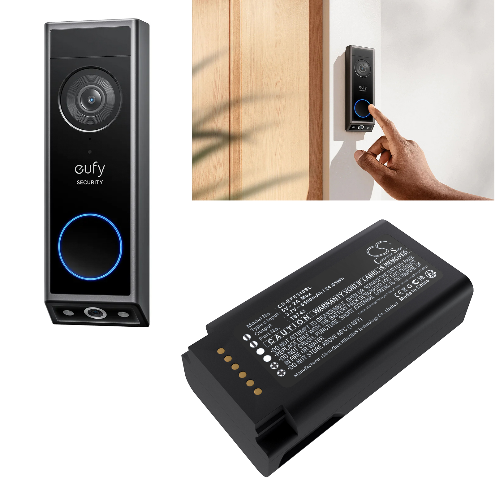 Replacement 3.7V 6500mAh Home  - đánh giá và giá Home Security Battery Replacement