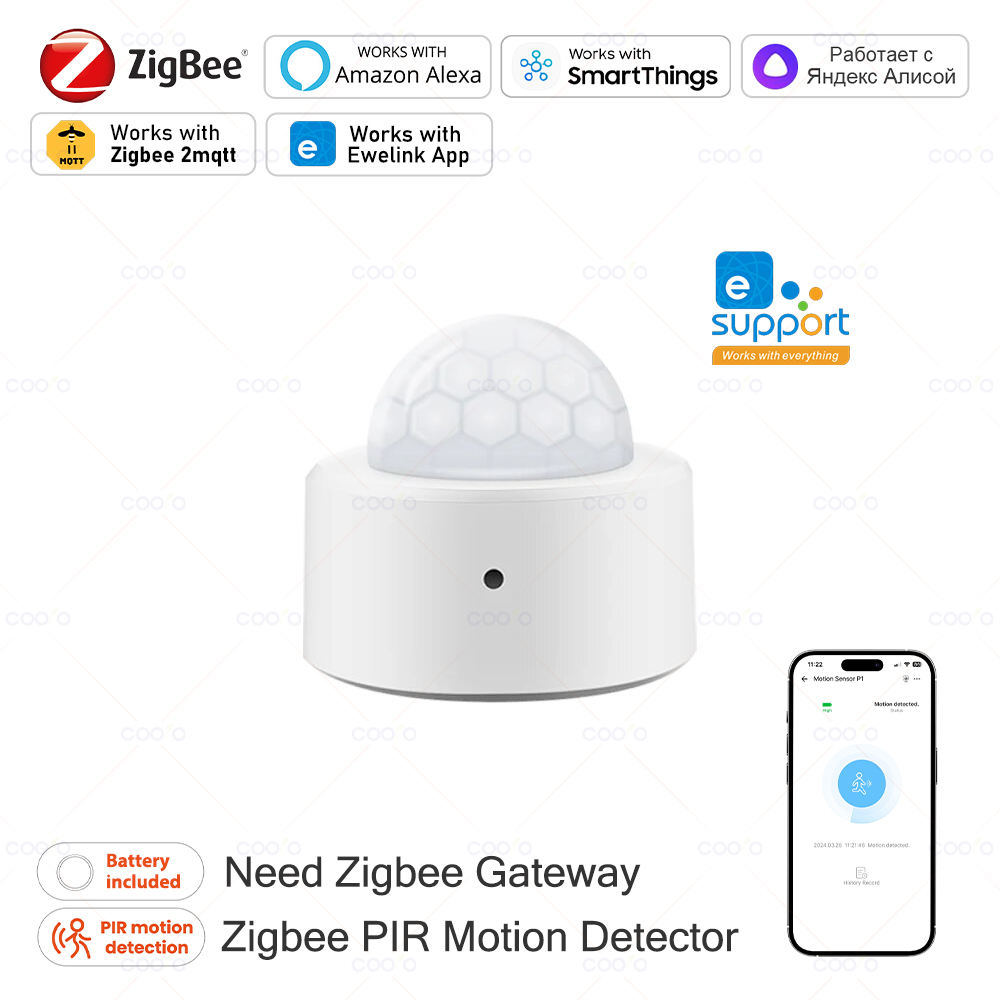 Zigbee Mini PIR Motion Sensor  - đánh giá và giá Home Security With Alarm