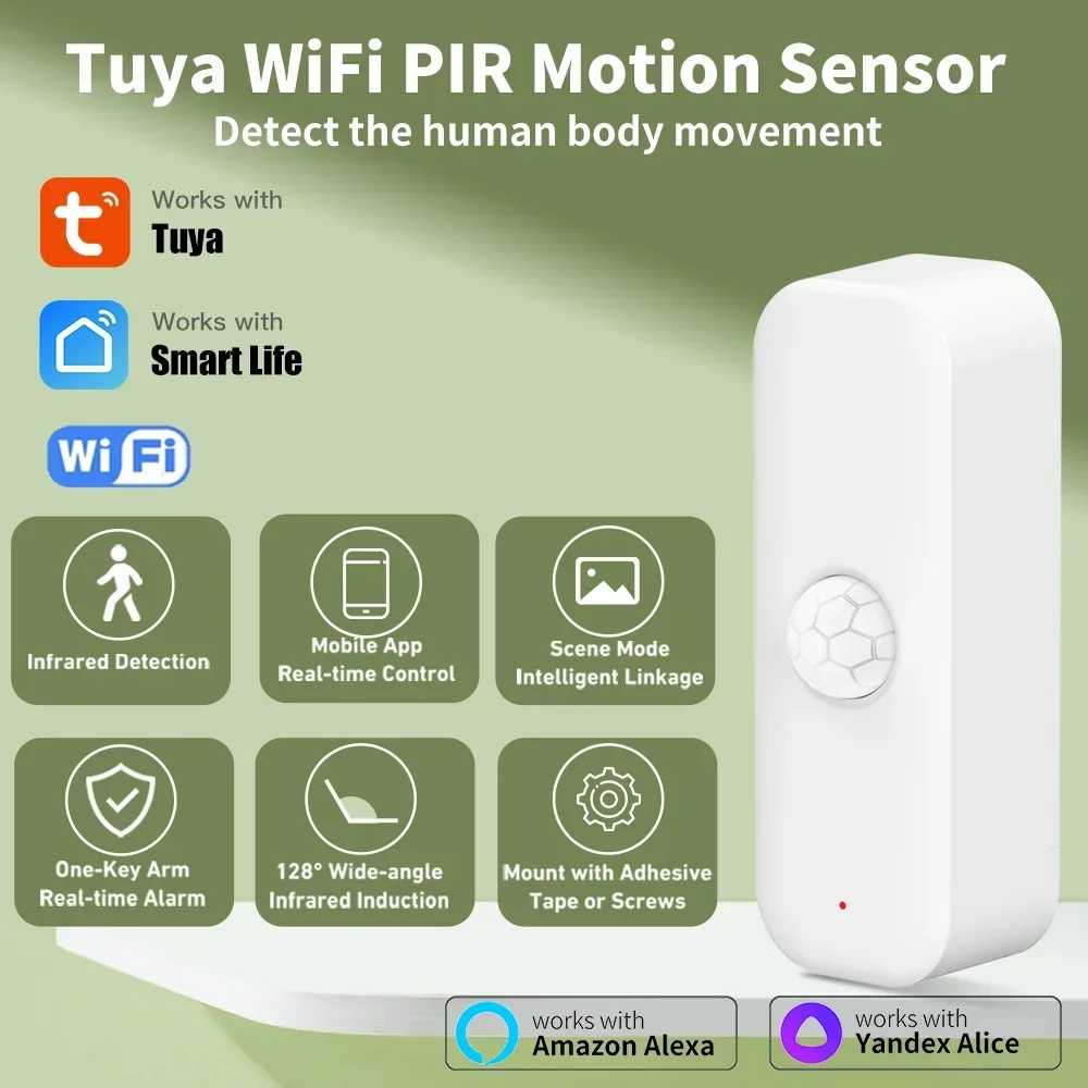 Tuya WiFI Motion Sensor PIR Sm - đánh giá và giá Home Security With Alarm